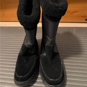 Coach Black Fur-Lined Boots